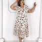 Rochie Plisată Patchwork cu Imprimeu Floral 🥰👗