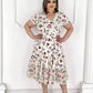 Rochie Plisată Patchwork cu Imprimeu Floral 🥰👗