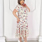 Rochie Plisată Patchwork cu Imprimeu Floral 🥰👗