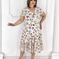 Rochie Plisată Patchwork cu Imprimeu Floral 🥰👗