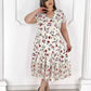 Rochie Plisată Patchwork cu Imprimeu Floral 🥰👗