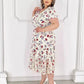 Rochie Plisată Patchwork cu Imprimeu Floral 🥰👗