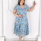 Rochie Plisată Patchwork cu Imprimeu Floral 🥰👗