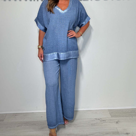Set 2 Piese din Bumbac și In pentru Femei 💗👖