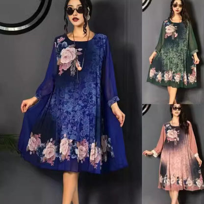 ☀️ Rochie de Vară Florală | Mâneci Transparente & Gât Rotund 👗 | S-4XL