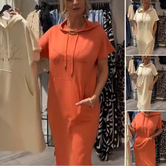 👗 Rochie Lungă Femei cu Mâneci Scurte 🌸 | Bumbac Respirabil | Tăietură Lejeră