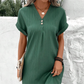 🍃Rochie minimalistă de damă, cu gât în V și culoare uni