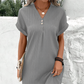 🍃Rochie minimalistă de damă, cu gât în V și culoare uni