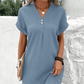 🍃Rochie minimalistă de damă, cu gât în V și culoare uni