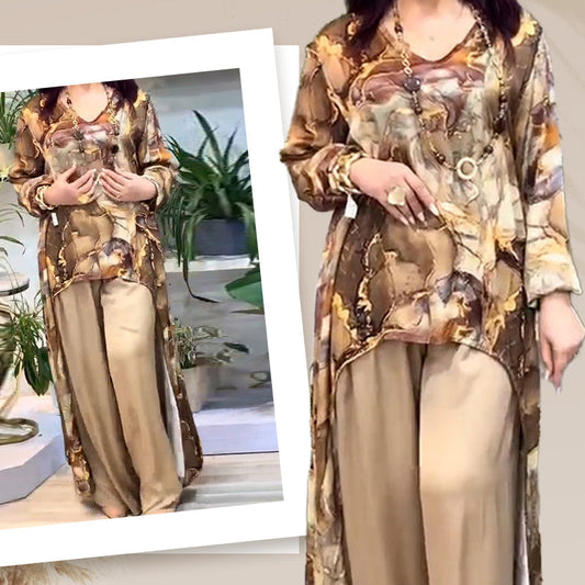 ❤️Women's Set două piese cu top și pantaloni cu imprimeu trendy