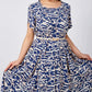 👗 Rochie albastră trendy cu mânecă scurtă și curea