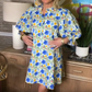 💖Rochie cu mânecă Bubble, imprimată cu flori, cu centură, pentru femei🌹