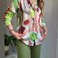 👚 Set 2 piese femei | Cămașă imprimată & Pantaloni eleganti