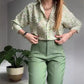 👚 Set 2 piese femei | Cămașă imprimată & Pantaloni eleganti
