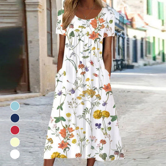 🌺 Rochie maxi florală | De la plajă la eveniment