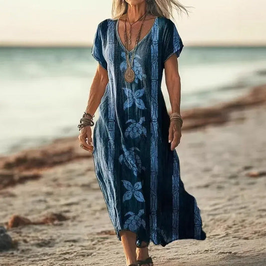 💖 Rochie elegantă cu decolteu în V și imprimeu floral