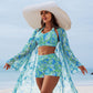 👙 Set costum de baie imprimat 3 piese – Sexy & elegant pentru plajă