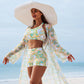 👙 Set costum de baie imprimat 3 piese – Sexy & elegant pentru plajă