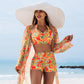 👙 Set costum de baie imprimat 3 piese – Sexy & elegant pentru plajă