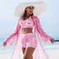 👙 Set costum de baie imprimat 3 piese – Sexy & elegant pentru plajă