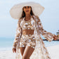 👙 Set costum de baie imprimat 3 piese – Sexy & elegant pentru plajă