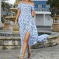 🎉💝🌸Rochie elegantă cu flori fără umeri pentru femei😍🔥💞