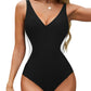 🏖️CURVE-ÎMBUNĂTĂȚIRE PLUNGE-NECK TUMMY CONTROL SWIMSUIT🏝️