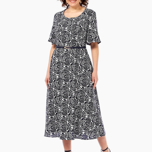 👗 Rochie cu Imprimat Floral & Centură Inclusă 🌸 | Silueta Reglabilă