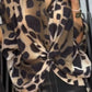 🐆Cămașă lejeră cu imprimeu leopard și mâneci 3/4