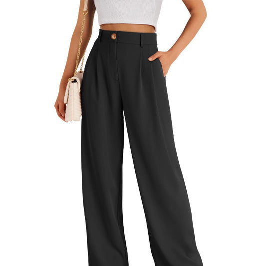 🔥2025 Vara New-❤️ Pantaloni casual cu talie înaltă și picior drept pentru femei