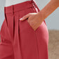 🔥2025 Vara New-❤️ Pantaloni casual cu talie înaltă și picior drept pentru femei