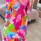 💃Rochie lejeră cu decolteu în V și imprimeu floral 🌸