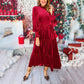 👗 Rochie luxoasă cu mâneci lungi și volane 💫