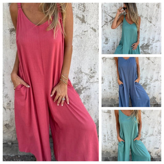👖 Salopetă Casual Femei | Bumbac & In 🌿 | Bretele Reglabile + Buzunare | S-3XL