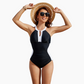 🩱 Costum de baie modelator cu decolteu profund V | Silueta slim | Suport bust premium | Mărimi S-XL