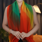 🧣 Șal Feminin cu Gradient de Culoare 🌈 | Bumbac & Mătase | Ușor & Călduros