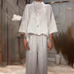 👚 Set 2 Piese Femei Modern 🌿 | Cămașă Bumbac & Pantaloni In | Casual Elegant