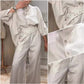 👚 Set 2 Piese Femei Modern 🌿 | Cămașă Bumbac & Pantaloni In | Casual Elegant
