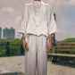 👚 Set 2 Piese Femei Modern 🌿 | Cămașă Bumbac & Pantaloni In | Casual Elegant
