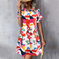 👗 Rochie Femei cu Mâneci Scurte & Nasturi 🌸 | Imprimat Floral | Bumbac Respirabil