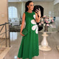 👗 Rochie Femei Fără Mâneci cu Imprimat Floral 🌸 | Cordon Reglabil la Talie | Material Ușor