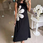 👗 Rochie Femei Fără Mâneci cu Imprimat Floral 🌸 | Cordon Reglabil la Talie | Material Ușor