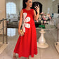 👗 Rochie Femei Fără Mâneci cu Imprimat Floral 🌸 | Cordon Reglabil la Talie | Material Ușor