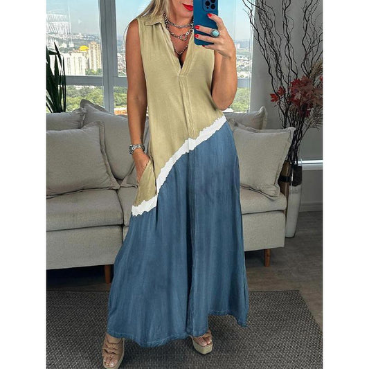 👗 Rochie Femei Fără Mâneci cu Rever & Decolteu V 🌈