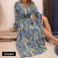 👗 Rochie Femei cu Mâneci Lungi & Imprimat Floral 🌸 | Bumbac Premium