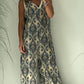 👗 Salopetă Vintage Fără Mâneci cu Decolteu V 🌿 | Imprimat Retro