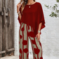 👚 Set 2 Piese Femei: Top cu Mâneci 3/4 + Pantaloni Imprimați 🌿 | Bumbac & In | Casual Elegant