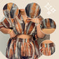 👚 Set 2 Piese Femei cu Imprimat Dungi Neregulate 🌈 | Top + Pantaloni