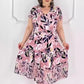 🌸【S-4XL】Rochii elegante cu mânecă scurtă și gât în V pentru femei