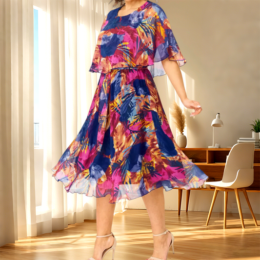 👗 Rochie Feminină Elegantă cu Imprimat Floral 🌸 | Tăietură A-line | Bumbac Premium
